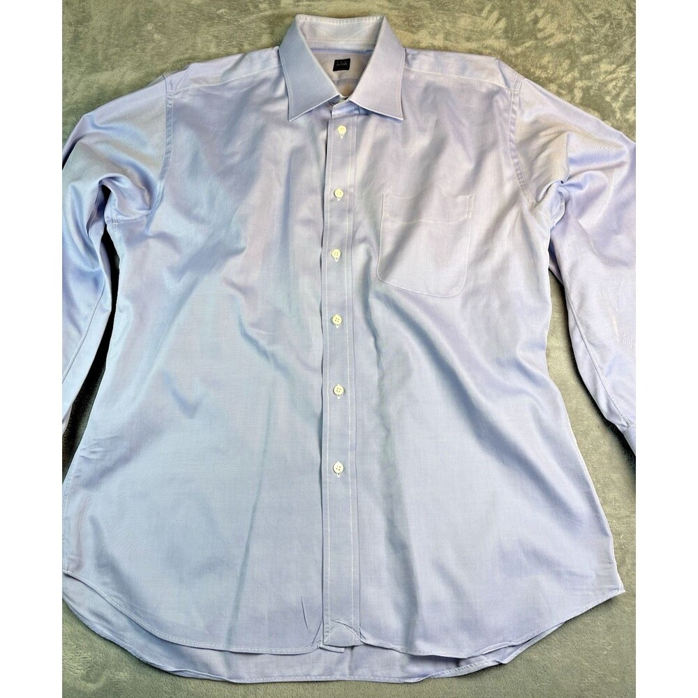 Ike Behar NEW! mens long sleeve dress shirt Oxford blue sz 16/34 classic luxury